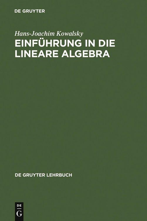 Produktbild: Einf&uuml;hrung in die lineare Algebra
