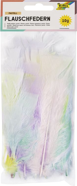 Produktbild: Folia Flauschfedern PASTELL 10g farbig sortiert