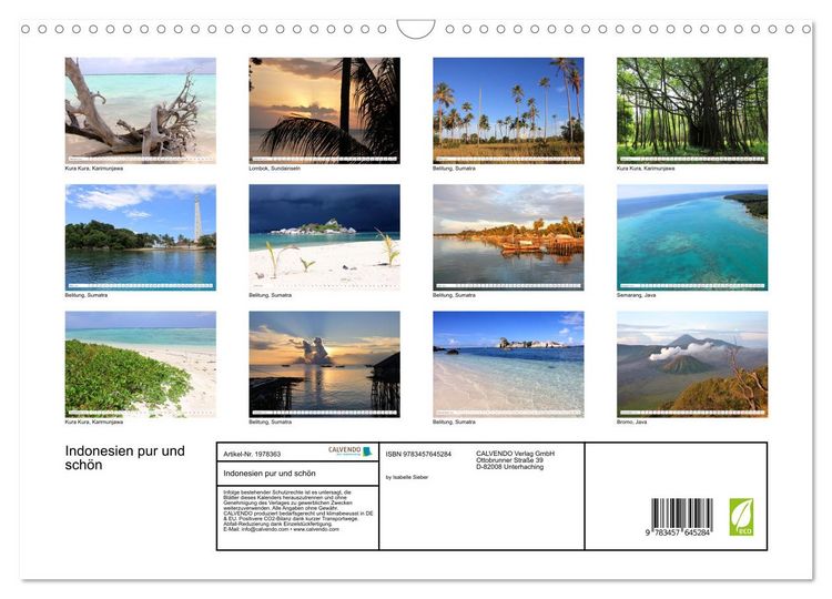 Produktbild: Indonesien pur und sch&ouml;n (Wandkalender 2026 DIN A3 quer), CALVENDO Monatskalender