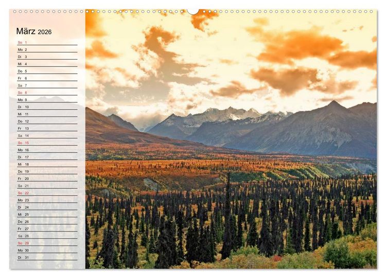 Produktbild: Alaska - Weites Land (Wandkalender 2026 DIN A2 quer), CALVENDO Monatskalender