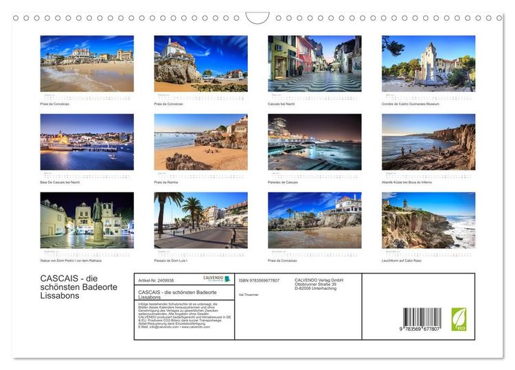 Produktbild: CASCAIS - die sch&ouml;nsten Badeorte Lissabons (Wandkalender 2027 DIN A3 quer), CALVENDO Monatskalender