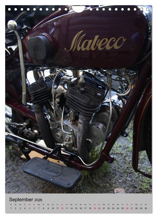 Produktbild: Motorrad Oldtimer - Motoransichten (Wandkalender 2026 DIN A4 hoch), CALVENDO Monatskalender