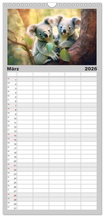 Produktbild: Familienplaner 2026 - Unzertennlich mit 5 Spalten (Wandkalender, 21 x 45 cm) CALVENDO