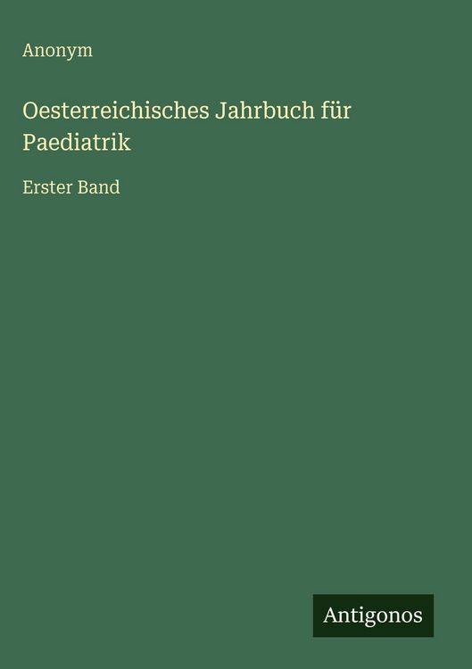 Produktbild: Oesterreichisches Jahrbuch f&uuml;r Paediatrik