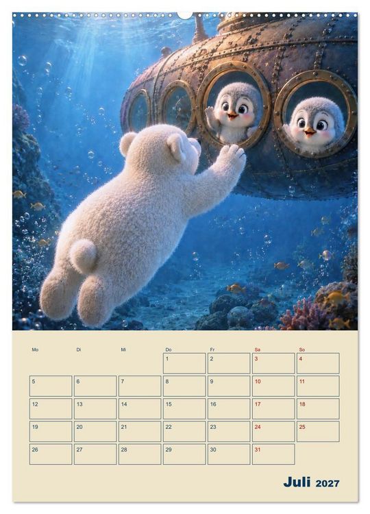 Produktbild: Frostige Fantasiewelten (Wandkalender 2027 DIN A2 hoch), CALVENDO Monatskalender