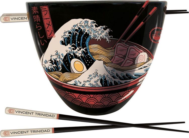 Produktbild: VINCENT TRINIDAD (GREAT RAMEN WAVE) RAMEN BOWL AND CHOPSTICKS SET