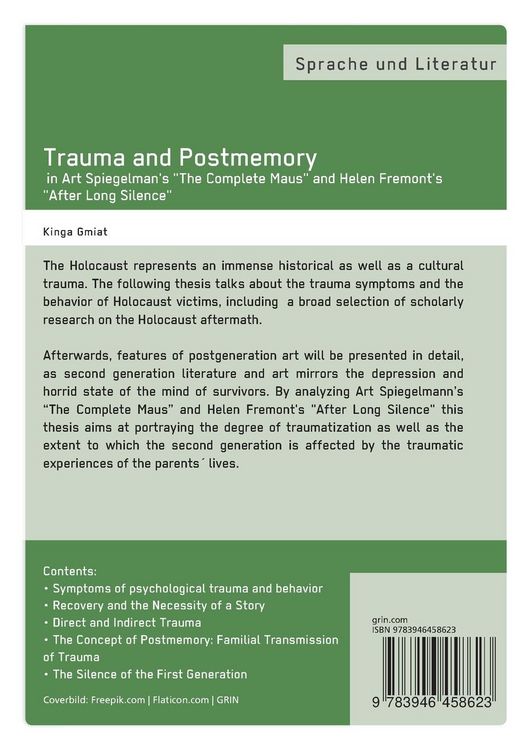 Produktbild: Trauma and Postmemory in Art Spiegelman's "The Complete Maus" and Helen Fremont's "After Long Silence"