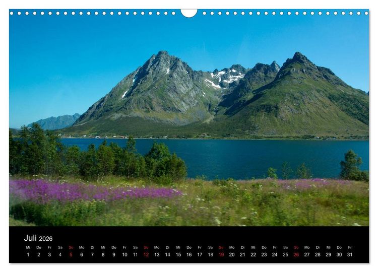 Produktbild: Landschaften Norwegens zwischen Polarkreis und Nordkap (Wandkalender 2026 DIN A3 quer), CALVENDO Monatskalender