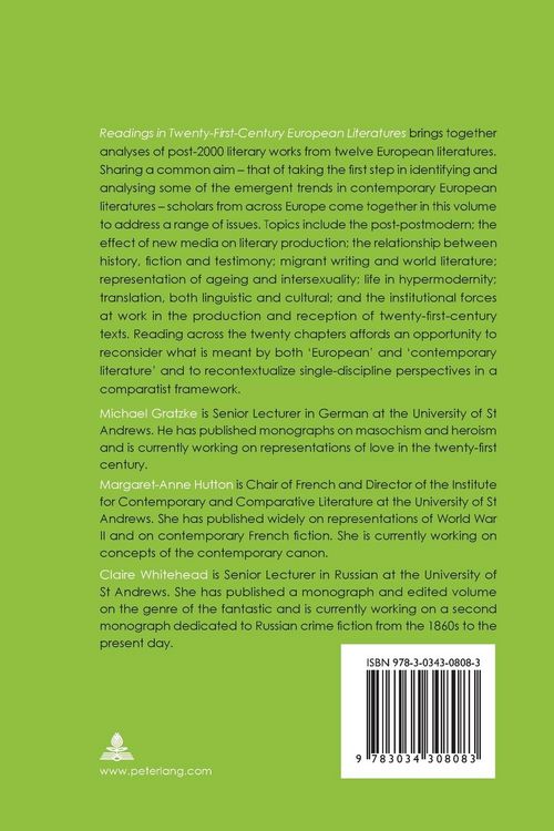 Produktbild: Readings in Twenty-First-Century European Literatures