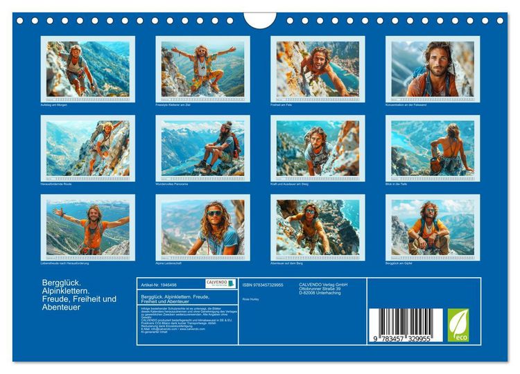 Produktbild: Berggl&uuml;ck. Alpinklettern. Freude, Freiheit und Abenteuer (Wandkalender 2026 DIN A4 quer), CALVENDO Monatskalender