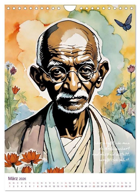 Produktbild: Mahatma Gandhi (Wandkalender 2026 DIN A4 hoch), CALVENDO Monatskalender