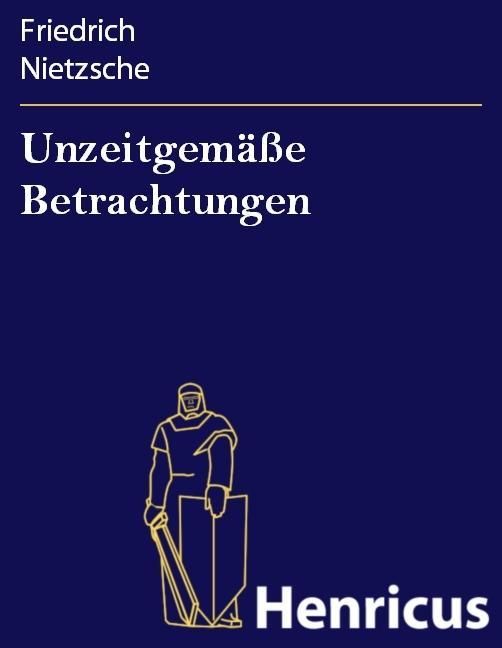 Produktbild: Unzeitgem&auml;&szlig;e Betrachtungen