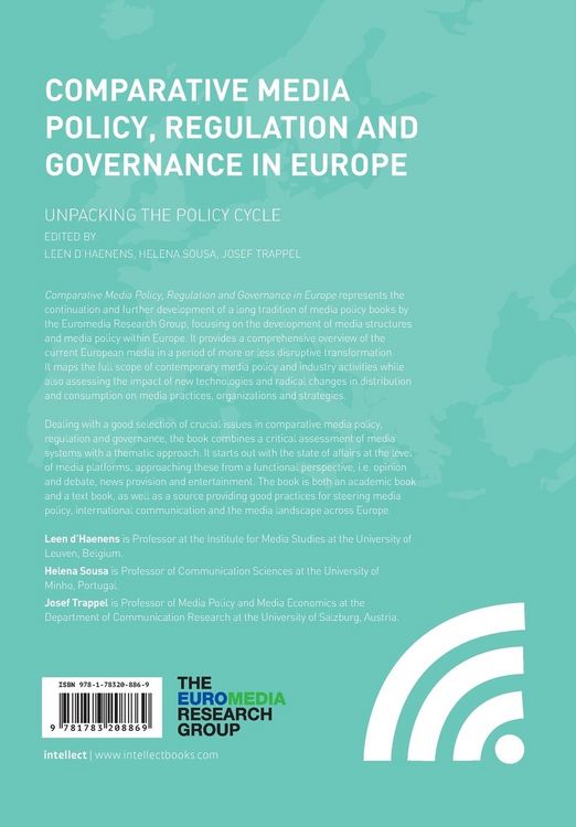 Produktbild: Comparative Media Policy, Regulation and Governance in Europe