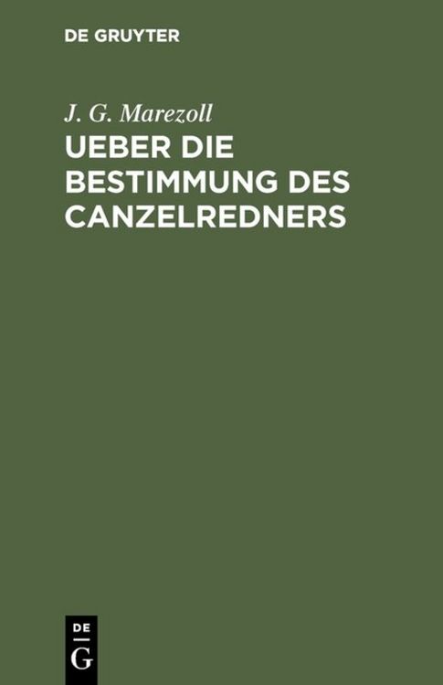 Produktbild: Ueber die Bestimmung des Canzelredners
