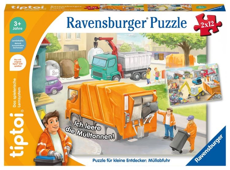 Produktbild: tiptoi&reg; Puzzle f&uuml;r kleine Entdecker: M&uuml;llabfuhr - 2x12 Teile