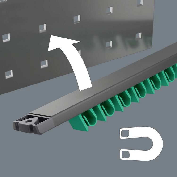 Produktbild: Wera 05136413001 9610 Joker Magnetleiste, f&uuml;r bis zu 11 Maulschl&uuml;ssel, unbest&uuml;ckt (L x B) 370 mm x 30 mm 1 St.