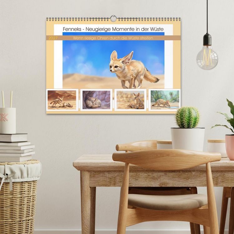 Produktbild: Fenneks - Neugierige Momente in der W&uuml;ste (Wandkalender 2027 DIN A3 quer), CALVENDO Monatskalender