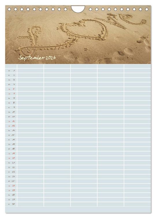 Produktbild: Kleine Sand-Sch&ouml;nheiten / Familienplaner (Wandkalender 2026 DIN A4 hoch), CALVENDO Monatskalender