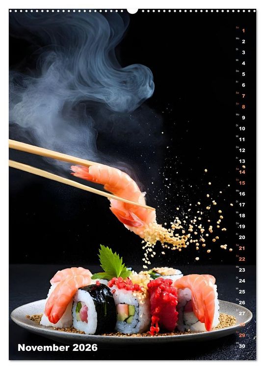 Produktbild: K&ouml;stliches Sushi (hochwertiger Premium Wandkalender 2026 DIN A2 hoch), Kunstdruck in Hochglanz