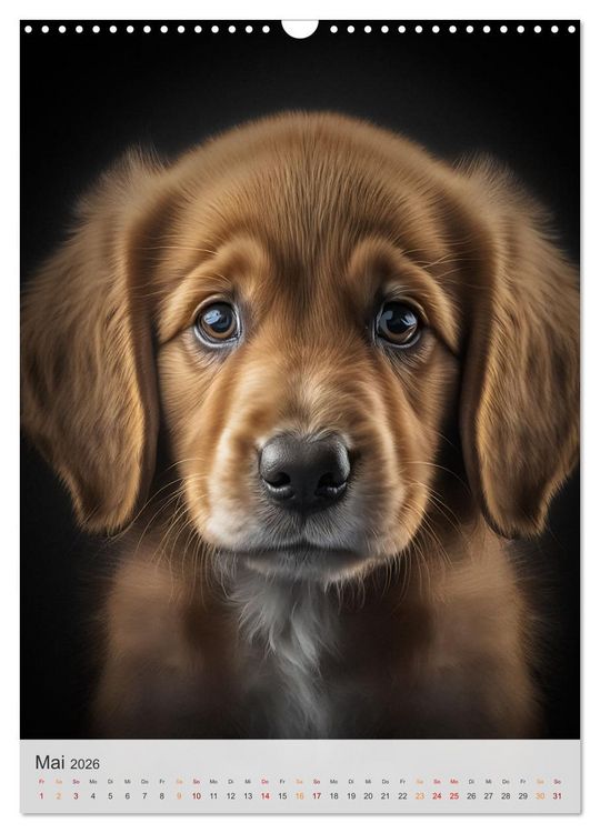 Produktbild: Zauberhafte Hundebabys (Wandkalender 2026 DIN A3 hoch), CALVENDO Monatskalender