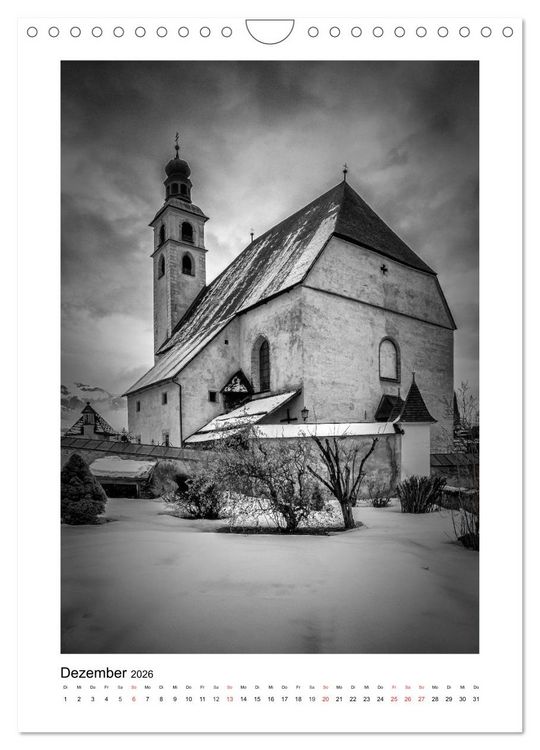 Produktbild: Kitzb&uuml;hel Monochrom (Wandkalender 2026 DIN A4 hoch), CALVENDO Monatskalender