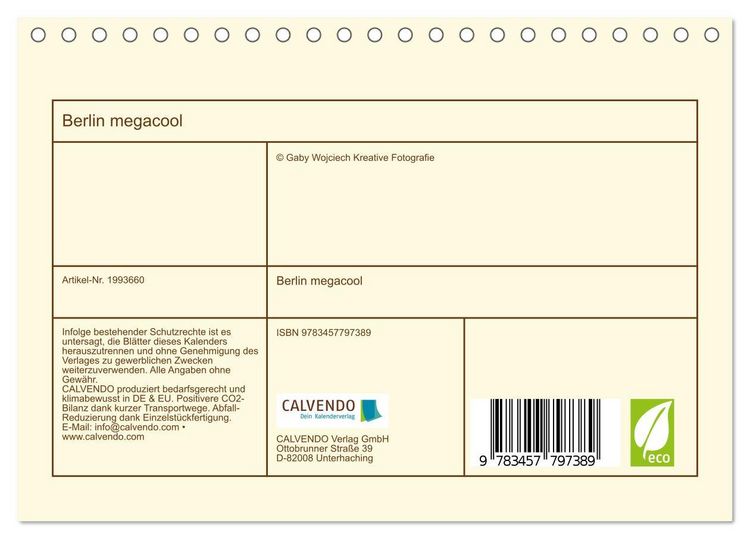 Produktbild: Berlin megacool (Tischkalender 2026 DIN A5 quer), CALVENDO Monatskalender
