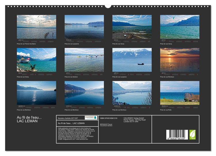 Produktbild: Au fil de l'eau... LAC LEMAN (Calendrier mural 2026 DIN A2 vertical) calendrier de bureau