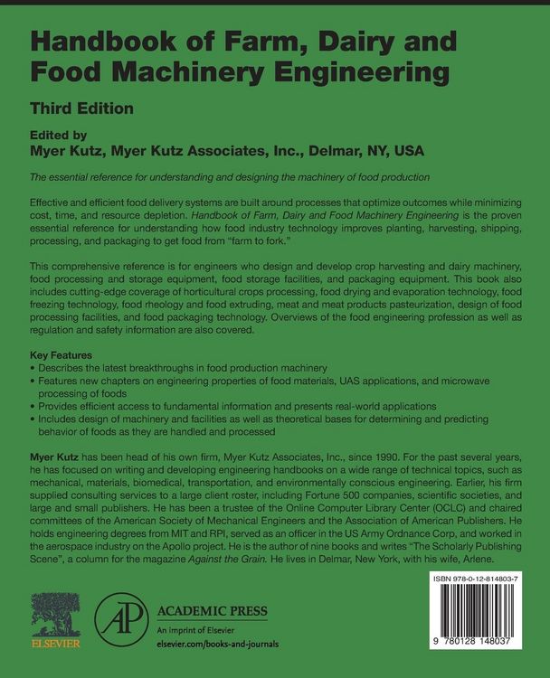 Produktbild: Handbook of Farm, Dairy and Food Machinery Engineering