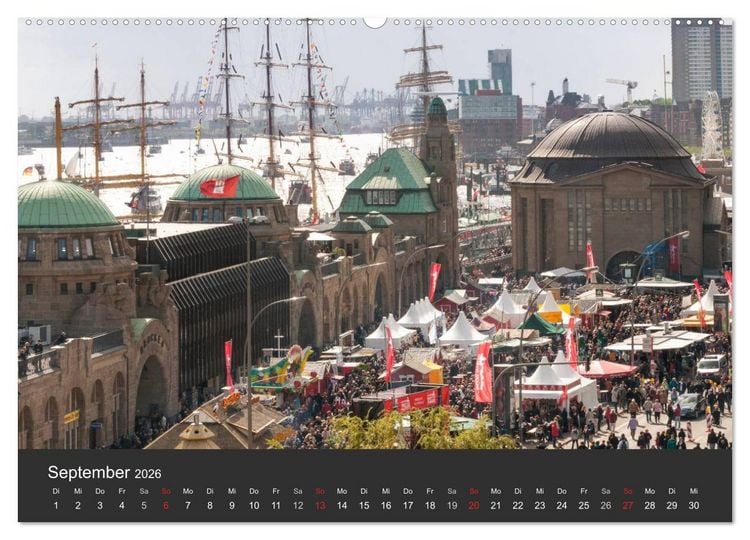 Produktbild: Hamburger Stadtansichten (hochwertiger Premium Wandkalender 2026 DIN A2 quer), Kunstdruck in Hochglanz