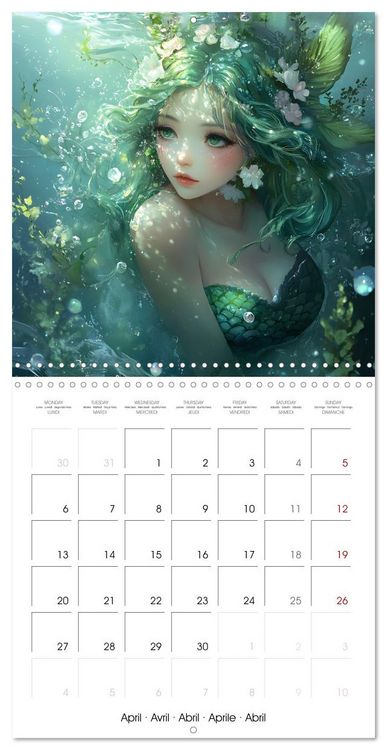 Produktbild: Mermaid Dreams - A Year of Enchanted Oceans (Wall Calendar 2026 12 &times; 12 Inch) CALVENDO 12 Month Wall Calendar