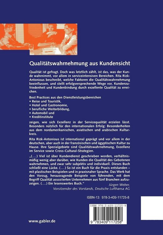 Produktbild: Qualit&auml;tswahrnehmung aus Kundensicht