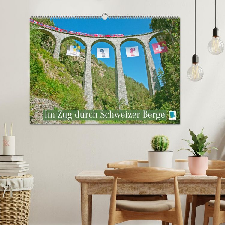 Produktbild: Im Zug durch Schweizer Berge (Wandkalender 2026 DIN A2 quer), CALVENDO Monatskalender