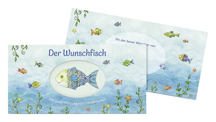 Produktbild: Der Wunschfisch. Alle guten W&uuml;nsche zur Erstkommunion &ndash; Kuvert f&uuml;r ein Gutschein- und Geldgeschenk