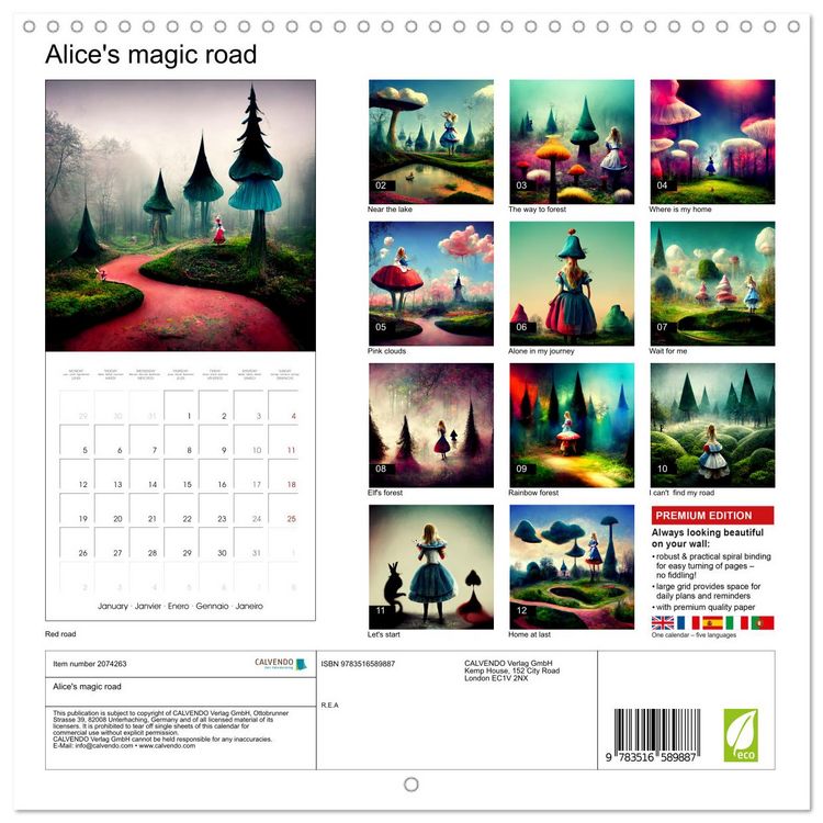 Produktbild: Alice's magic road (Wall Calendar 2026 12 &times; 12 Inch) CALVENDO 12 Month Wall Calendar