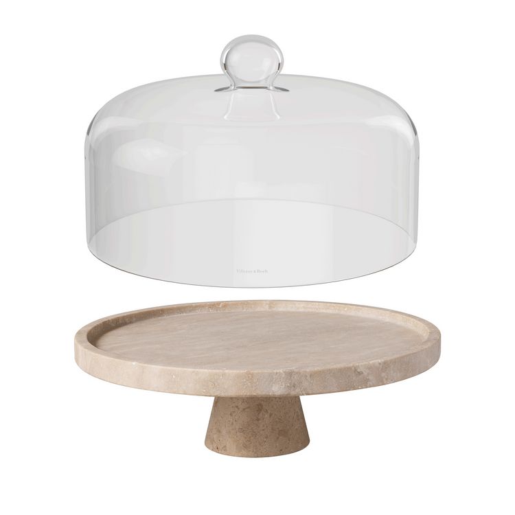 Produktbild: Villeroy & Boch Manufacture Travertine Servierschale mit Fu&szlig; und Cloche