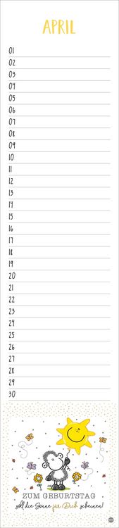 Produktbild: sheepworld Geburtstagskalender Langplaner