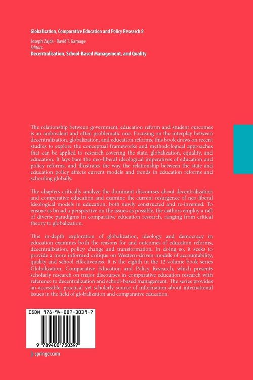 Produktbild: Decentralisation, School-Based Management, and Quality