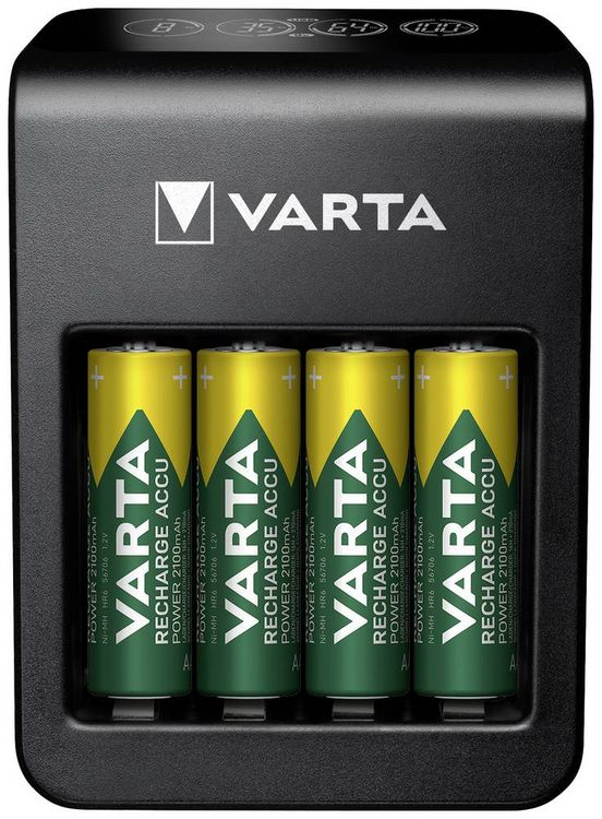 Produktbild: Varta LCD Plug Charger+ 4x 56706 Rundzellen-Ladeger&auml;t NiMH Micro (AAA), Mignon (AA), 9 V Block