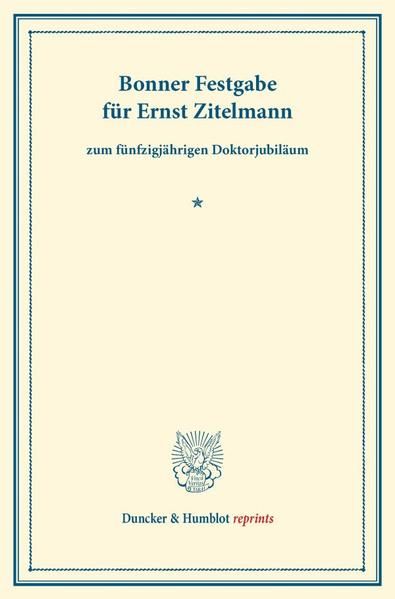 Produktbild: Bonner Festgabe f&uuml;r Ernst Zitelmann