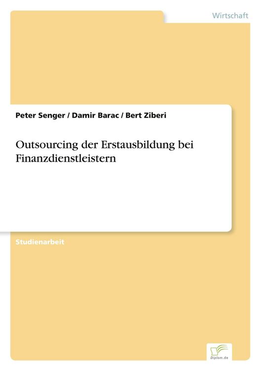 Produktbild: Outsourcing der Erstausbildung bei Finanzdienstleistern