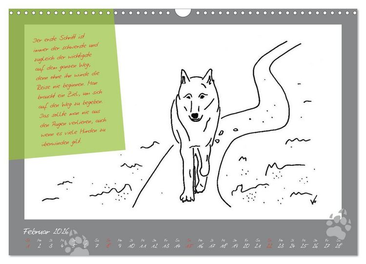Produktbild: Der kleine GROSSE Wolf - Kalender (Wandkalender 2026 DIN A3 quer), CALVENDO Monatskalender