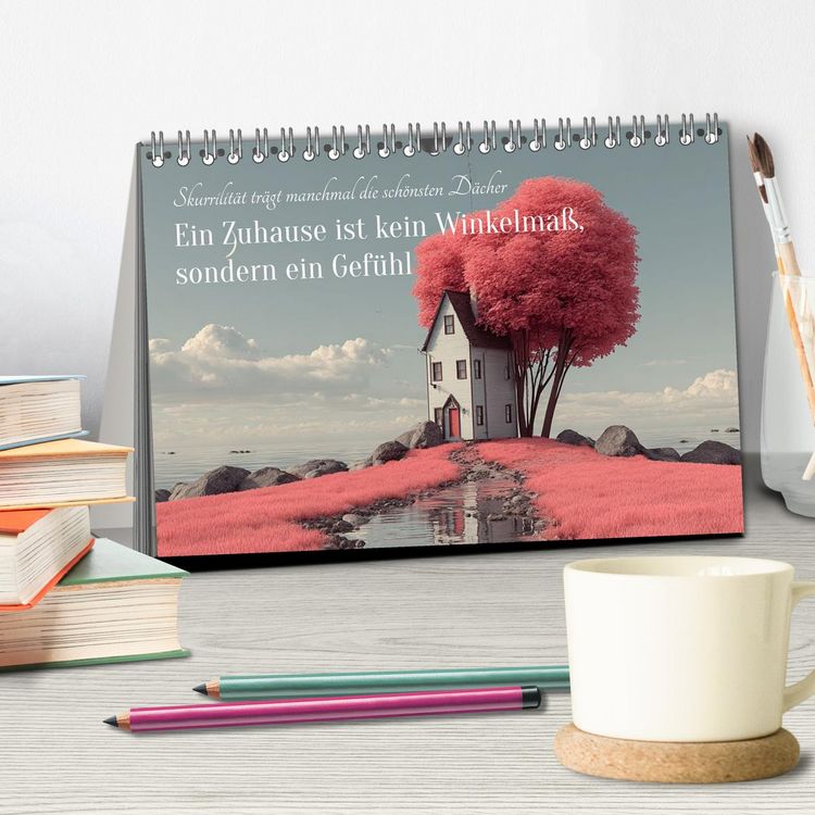 Produktbild: Ein Zuhause ist kein Winkelma&szlig;, sondern ein Gef&uuml;hl (Tischkalender 2026 DIN A5 quer), CALVENDO Monatskalender