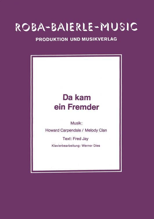 Produktbild: Da kam ein Fremder