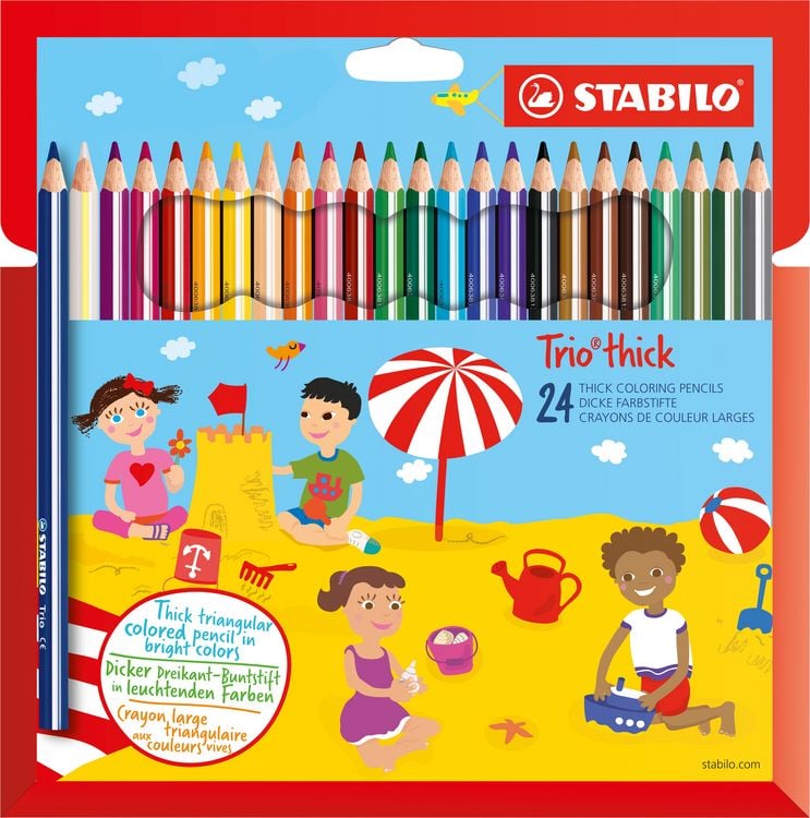 Produktbild: STABILO Dreikant-Buntstift -   Trio dick - 24er Pack - mit 24 verschiedenen Farben
