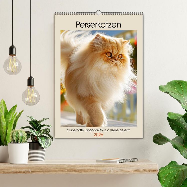 Produktbild: Perserkatzen. Zauberhafte Langhaar-Divas in Szene gesetzt (Wandkalender 2026 DIN A2 hoch), CALVENDO Monatskalender