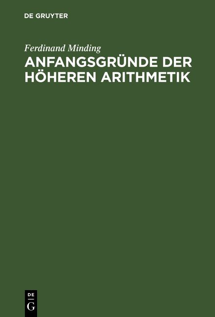 Produktbild: Anfangsgr&uuml;nde der h&ouml;heren Arithmetik