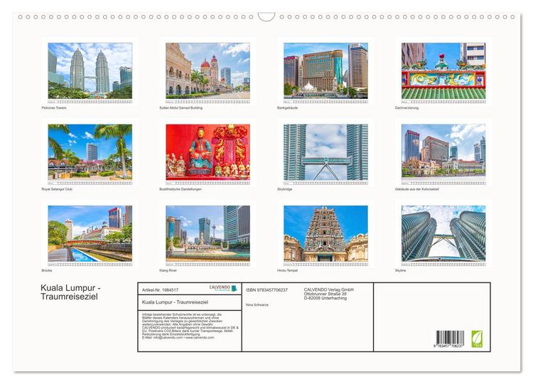 Produktbild: Kuala Lumpur - Traumreiseziel (Wandkalender 2026 DIN A2 quer), CALVENDO Monatskalender