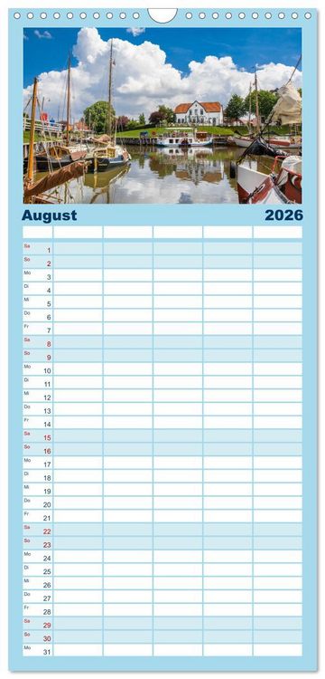 Produktbild: Familienplaner 2026 - Mein Land, Ostfriesland mit 5 Spalten (Wandkalender, 21 x 45 cm) CALVENDO