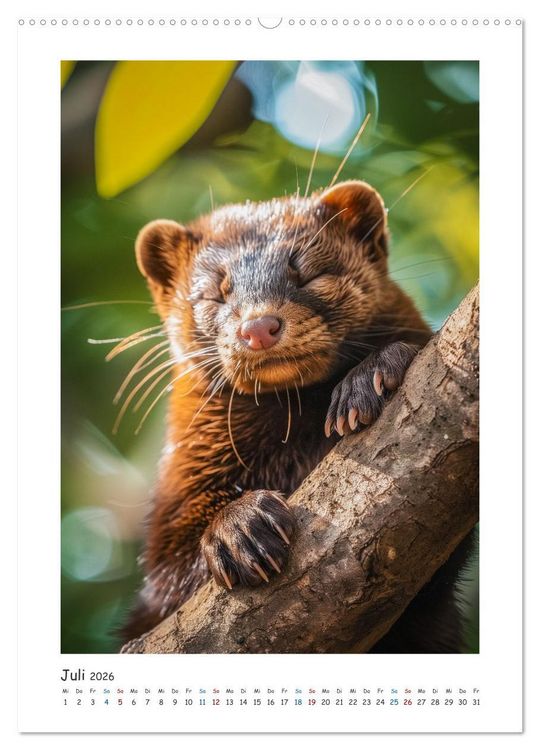 Produktbild: Lustige kleine Nerze (hochwertiger Premium Wandkalender 2026 DIN A2 hoch), Kunstdruck in Hochglanz