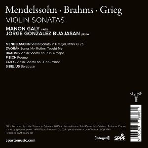Produktbild: Mendelssohn &uacute; Brahms &uacute; Grieg: Violin Sonatas